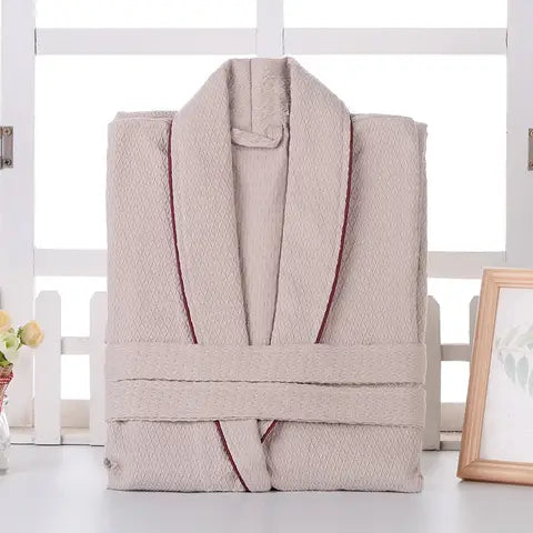 Belgravia Diamond Waffle Robe in Taupe