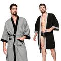 Cotton Waffle Men's Kimono Bathrobe