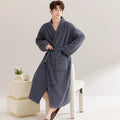 Men's Winter Flannel V-Neck Robe