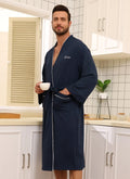 Men's Waffle Knit Quick-Dry Bathrobe